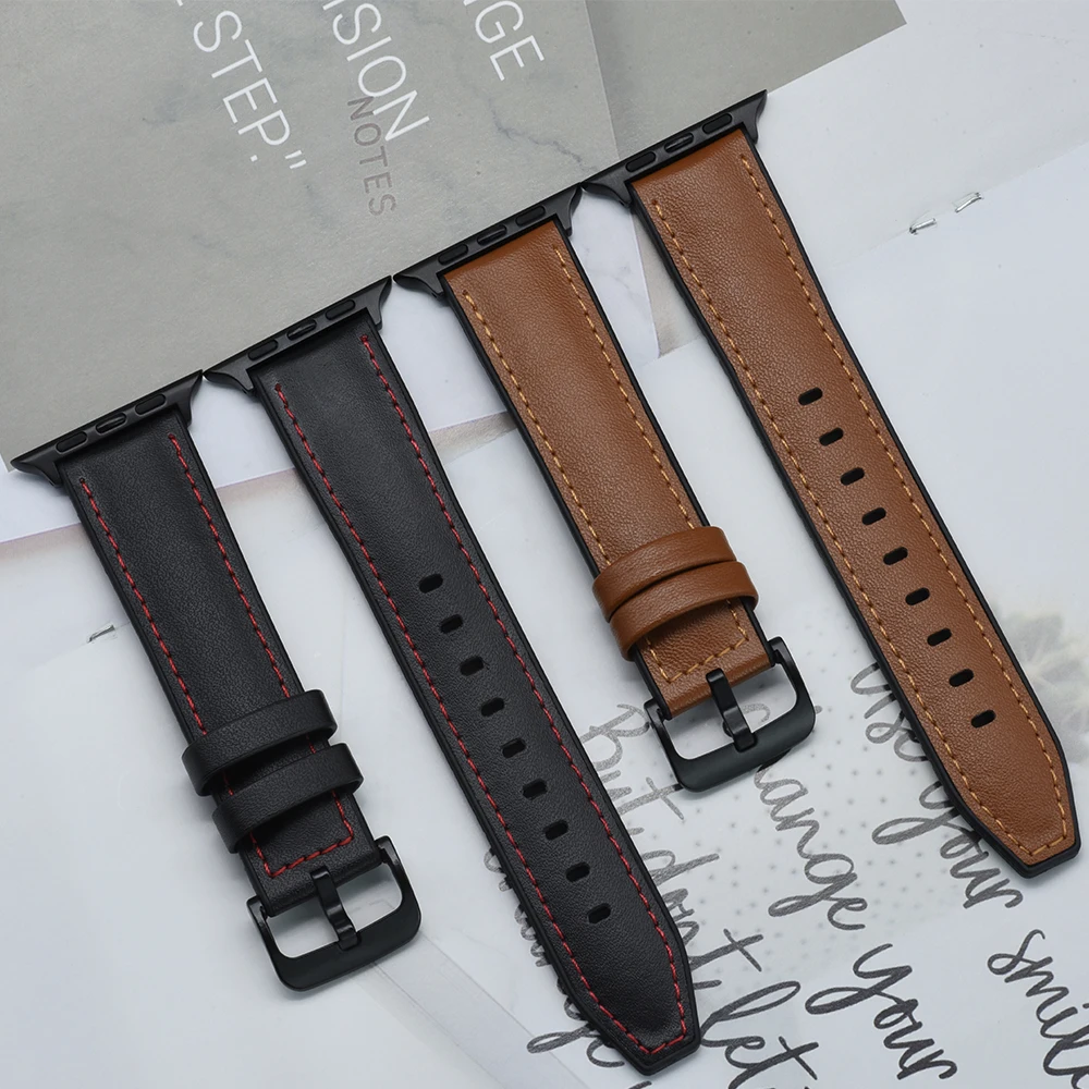 Designer Apple Watch Bands Genuine Leather Silicone Rubber 20mm 22mm Smart  Watch Strap - Buy Leather Strap,22mm Leather Watch Band,Silicone Watch  Strap Product on Alibaba.com