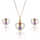 Jewelry Set Platinum Gold Rhinestone Earrings Pendant Jewelry 2 Piece Set
