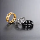 Celtic Men Women Stainless Steel Wide Band Spinner Cuban Link Chain Ring Celtic Rings Silver Gracious Eternity Band Ring