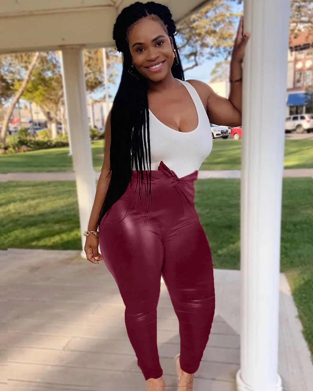 Faux Leather Pants Women 2021 Fall 
