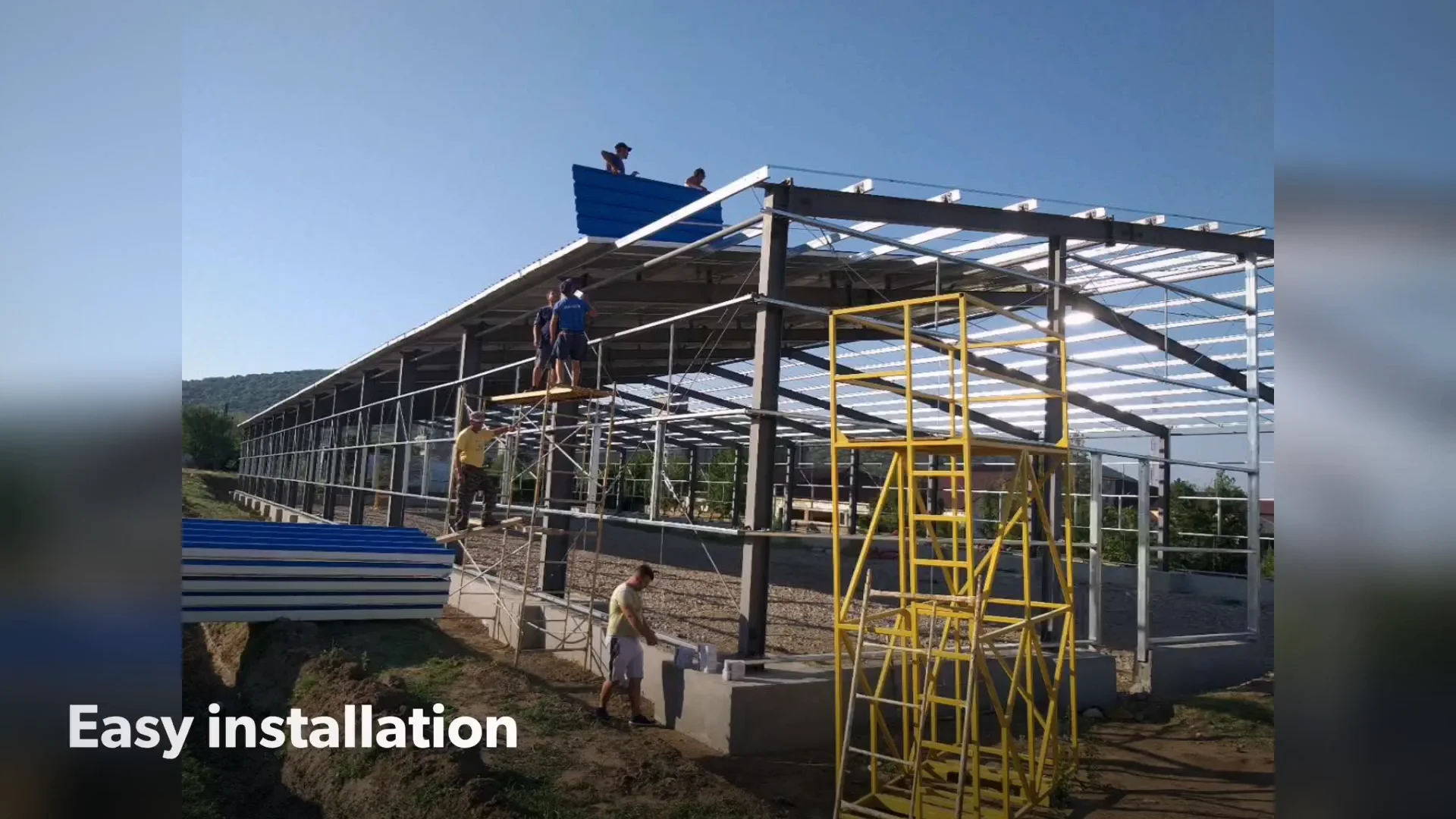 Light Roof Design Large Outdoor Fast Build Strong Galvanized Prefab