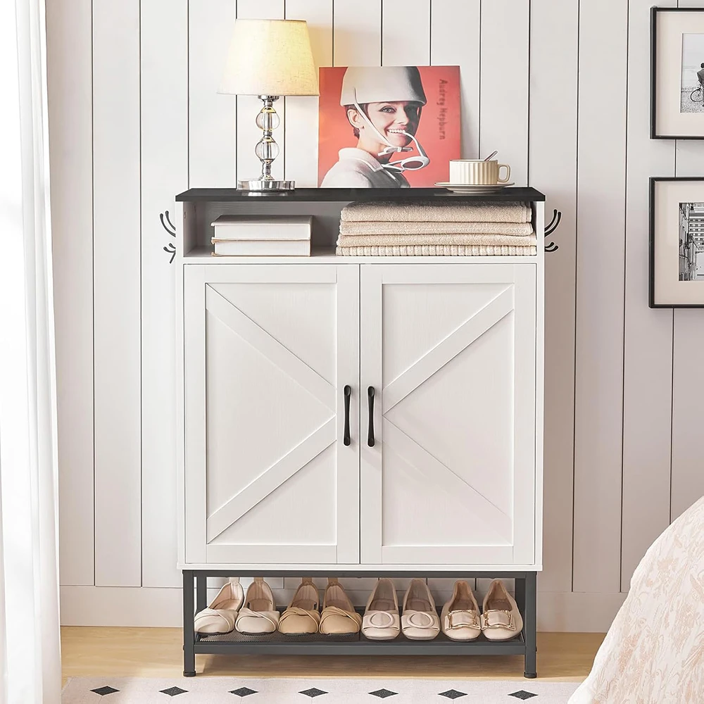 Farmhouse 6-Tier Shoe Storage Cabinet Entryway Freestanding Narrow Hidden Rack with Doors Shelves for Organizing Shoes Entrance manufacture