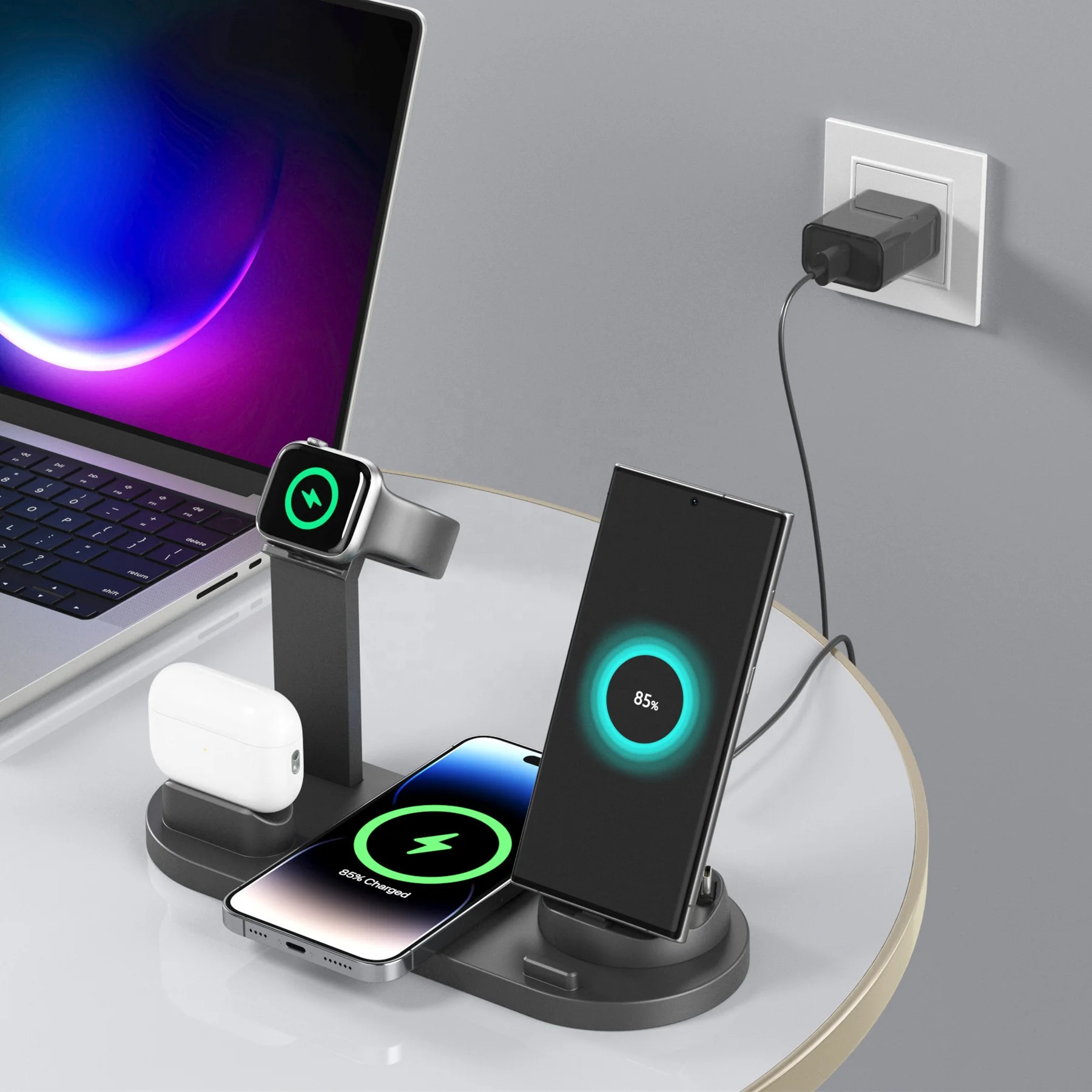Hot selling Charger Station Qi-Certified Fast Wireless Charging Pad