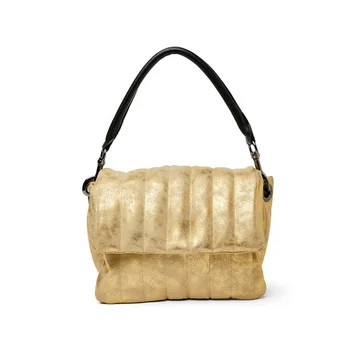 Nylon Waterproof Tote Bag Fall Winter Bubble Bag Down Cotton Shoulder Crossbody Purses Padded Large Women Gold Handbag