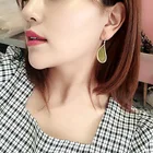 Yellow Simple 2021 Korean Fresh Yellow Tassel Pearl Earrings Simple Exaggerated Flower Geometric Earrings