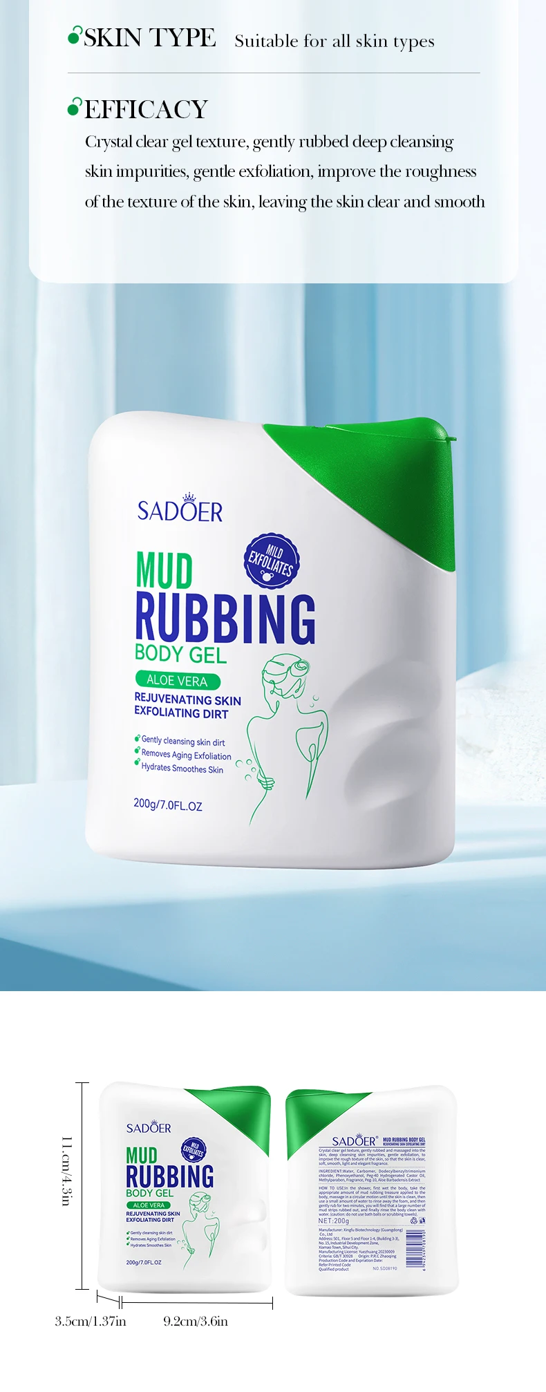 product sadoer moisturizing smoothing exfoliating scrub deep cleansing mud rubbing body gel-11