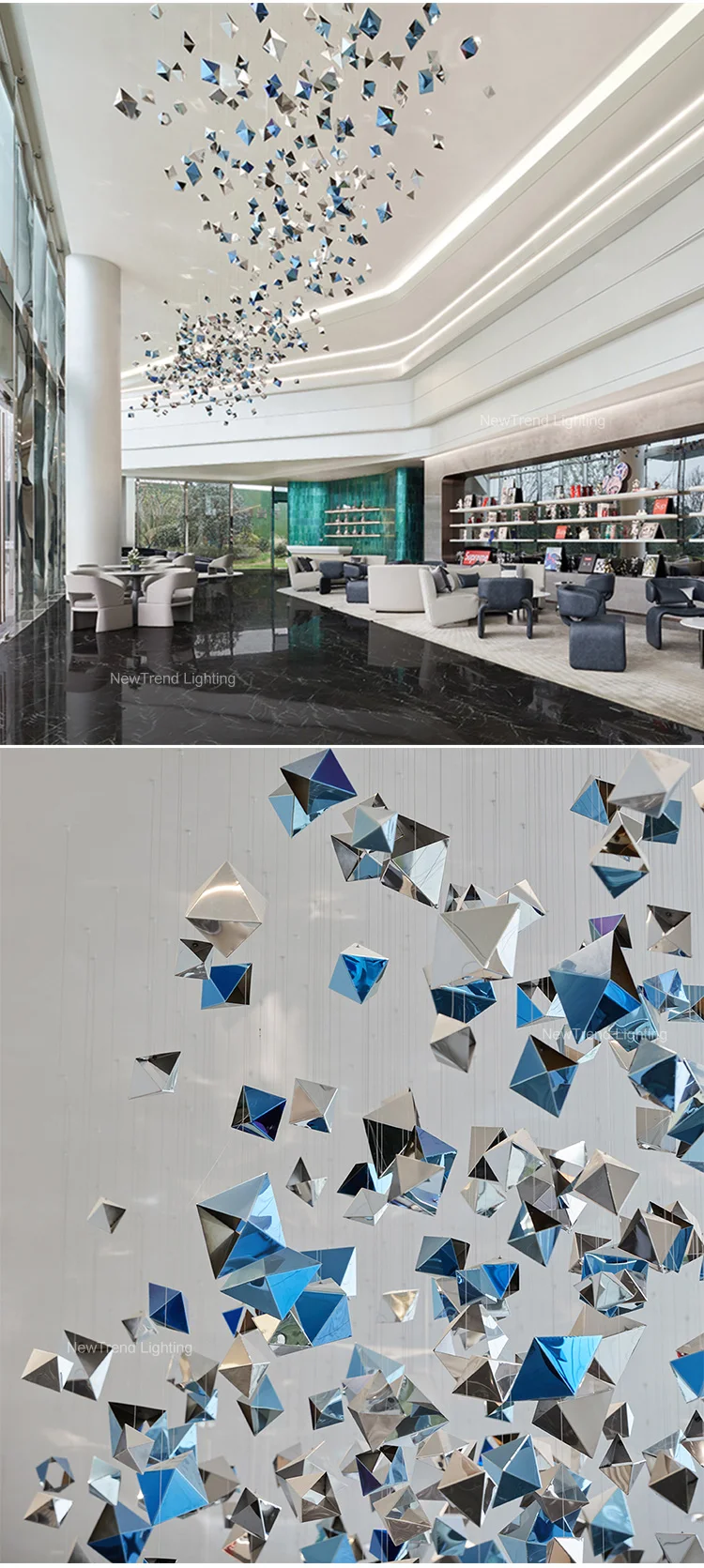 CPL-365 Modern Interior Pendant Light Mall Villa Hotel Lobby Staircase Custom LED Chandelier supplier