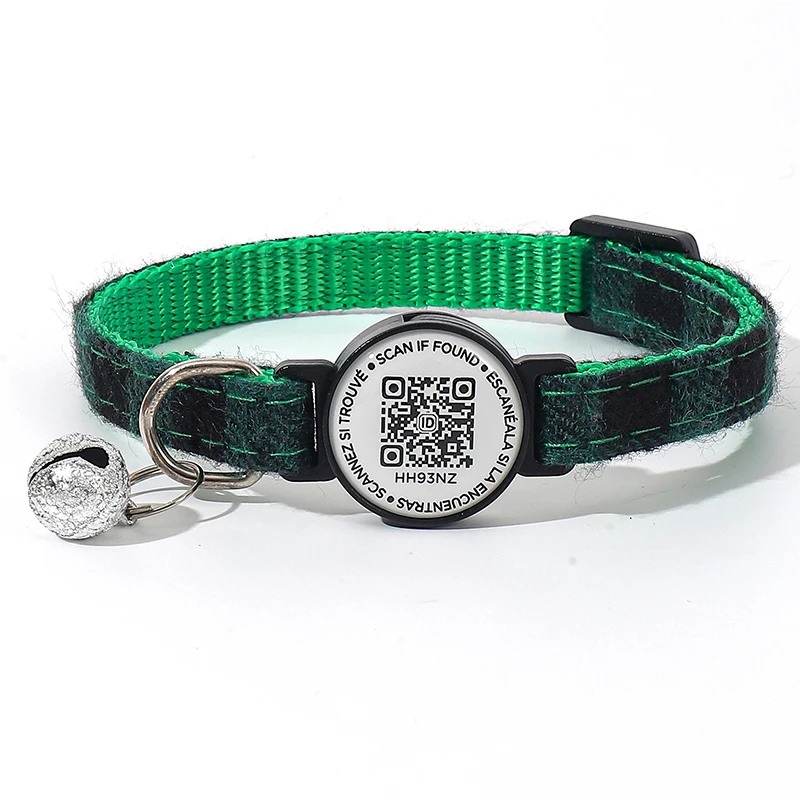 Hot Selling QR Code Pet Collar with Bell ID Tags Simple Scanning Code Registration for Anti-Loss Tracking for Small Dogs Cats