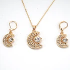 Jewellery Jewelry Hot Sale Gold Jewellery Dubai Moon Shape Stone Jewelry Sets Gold Plated 18k