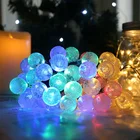 Solar Holiday Decoration Solar Powered Outdoor 20ft 30 LED Fairy Bubble Crystal Ball Holiday Party Decoration String Light