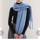 Shawl Fashion Women's Solid Color Warm Shawl Autumn And Winter Multicolor Long Fringed Shawl Scarf