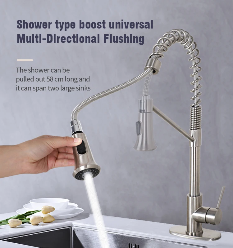 New single handle water tap kitchen faucet stainless steel hot and cold water tap for kitchen