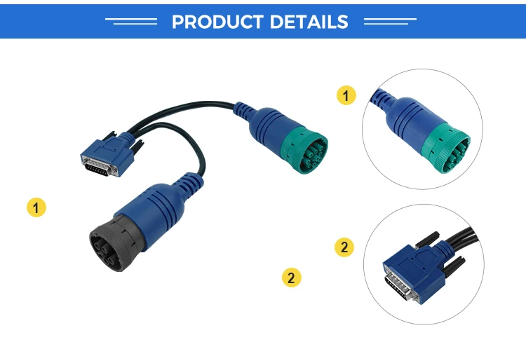 product custom db15 female to 1708 pin j1939 9pin connector eld y cable diagnostic tools-4