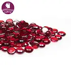 Glass Glass Marbles For Vases Zifang Red Glass Gems Round Flat Back Marbles For Home Decor Art Craft Vase Filler Aquarium