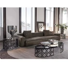 Metal Coffee Table 2021 Modern High Quality Coffee Tea Metal Frame Marble Oval Coffee Table With Stainless Steel
