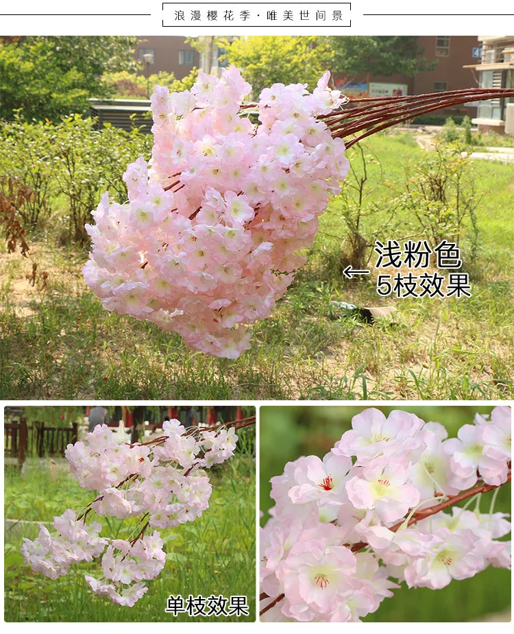 Wholesale Silk Cherry Blossom Flowers Artificial Cherry Blossom Branch