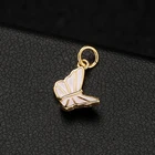 Pendant Brass Micro Insert CZ Enamel Color Bee Wings 14K Gold Plated Bee Shape Charm Pendant