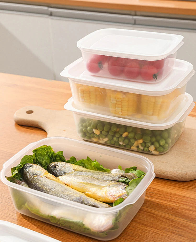 Wholesale Clear Plastic Food Storage Container Box With Lid For Fridge Freezer Cabinets Cupboard Kitchen