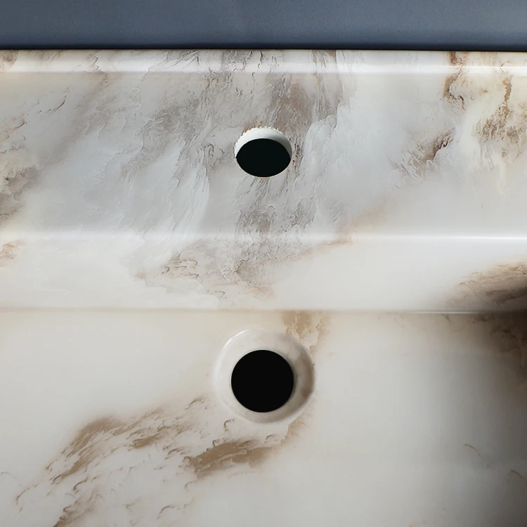 Tarpul Best Seller Modern Free Standing Pedestal Rectangular Washbasin Sink Artificial Stone Marble Mount Bathroom manufacture