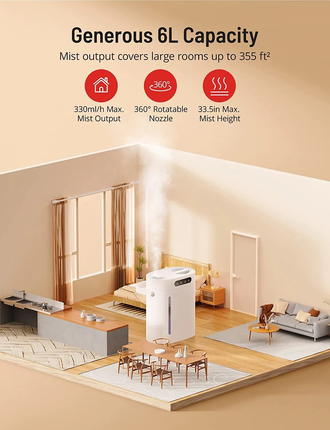 Cool Mist Air Humidifier, 220, 6L - detail 16