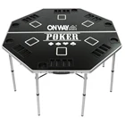 Poker OnwaySports Aluminum Round MDF Octagon Leg Folding Portable Large Poker Table With Cup Holders
