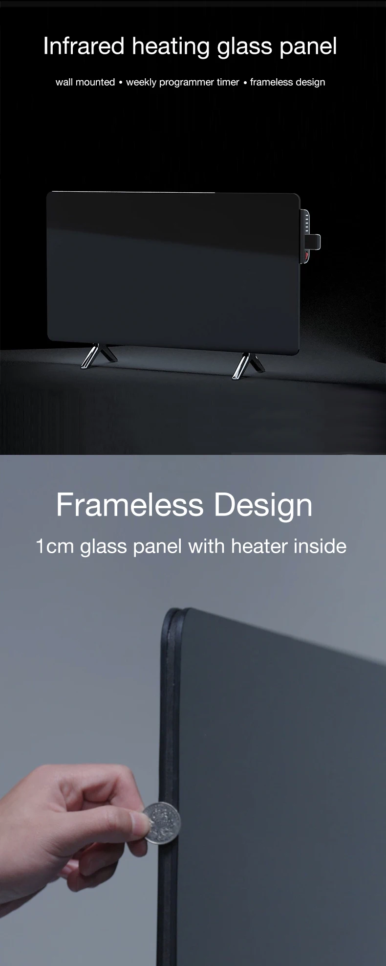 Infrared Tempered Glass Panel, Electric, CB - detail 2