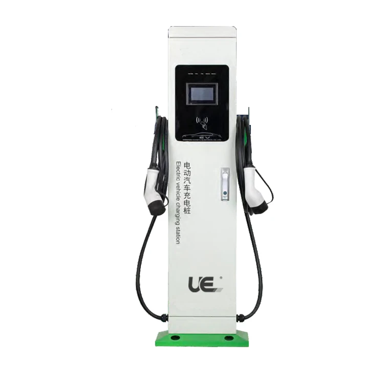 UE44kw AC EV charger floor-mounted with ocpp function with two Type 2 22KW electric car charging station