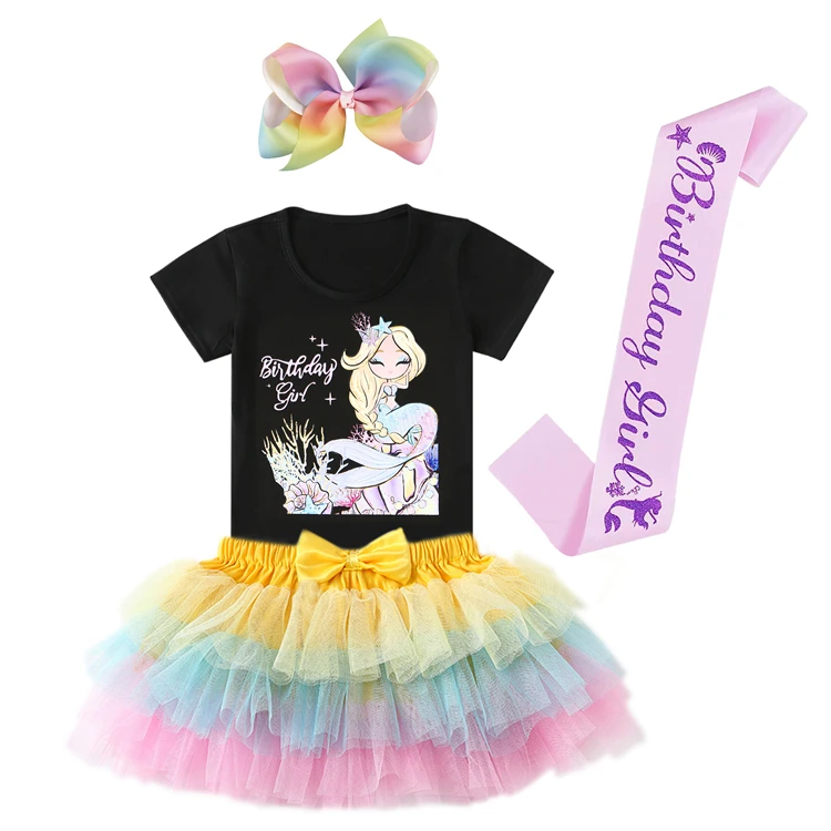 Factory customized newborn baby girls birthday dress tutu sets girl's tutu clothes outfits princess summer dresses