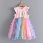 Baby 2021 New Designed Summer Girls Mesh Dress Baby Fashion Vest Colorful Maxi Dress