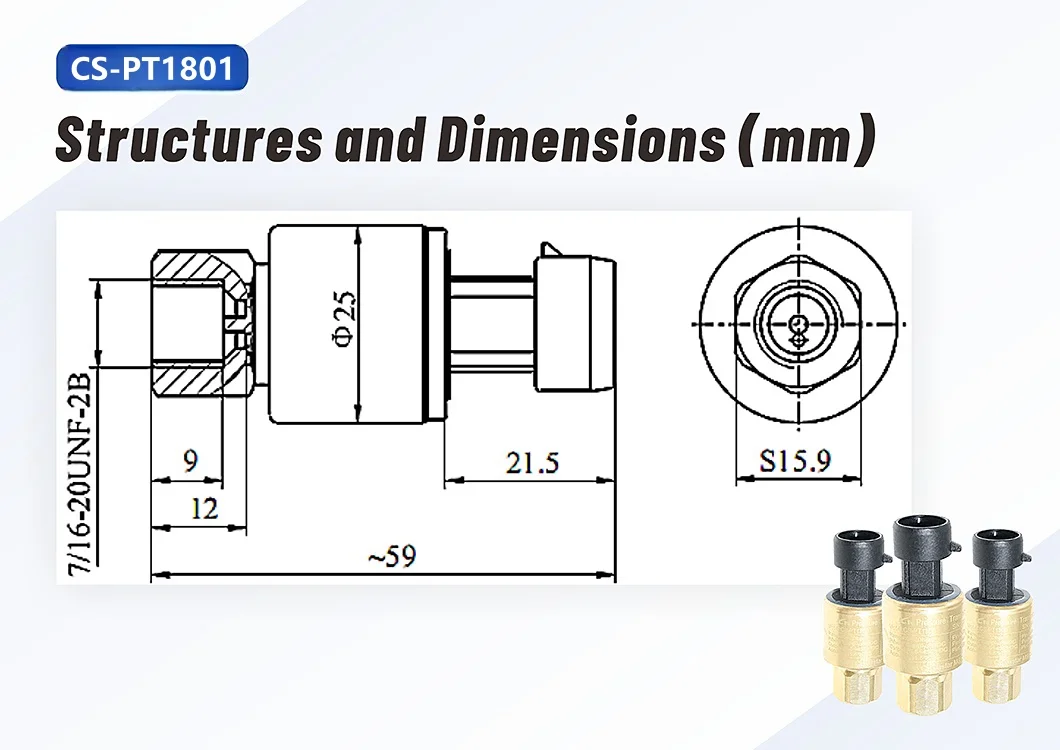 Chinastar Brass Ceramic Capacitive Pressure Sensor For Refrigerant 4