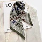 Silk Scarves Custom New Scarf Horse Head Temperament Small Square Silk Scarf Printing Female Shawl Satin Scarves