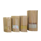 Doypack Bags Food Packaging Doypack Stand Up Pouch Plain Brown Kraft Paper Bag