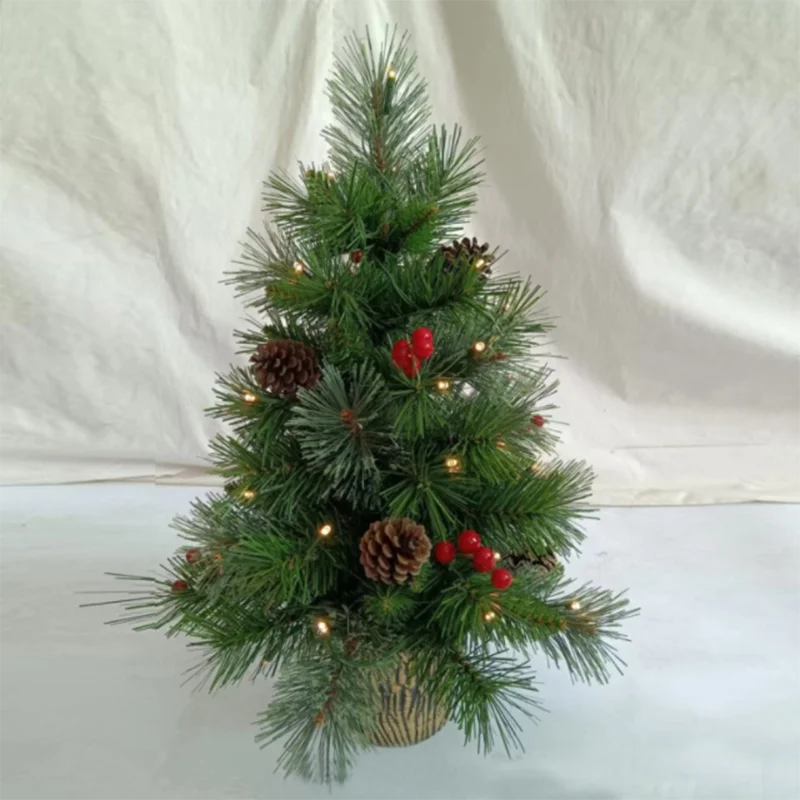 Mini Tabletop Christmas Tree Festively Decorated for the Holiday Season factory