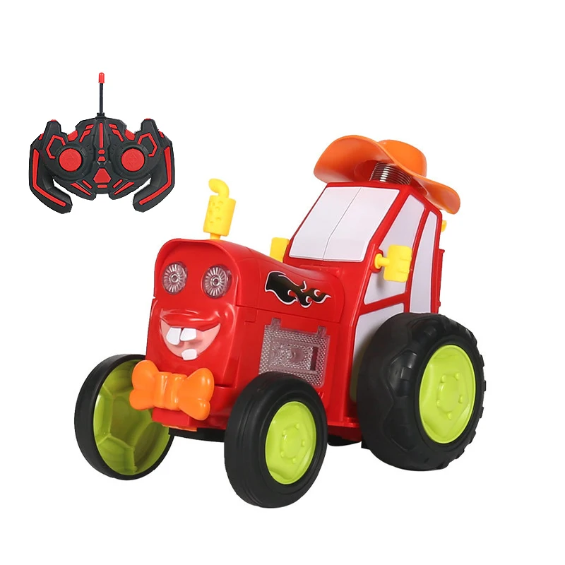 Train head cartoon stunt jumping toy car new novelty toys for kids with remote control