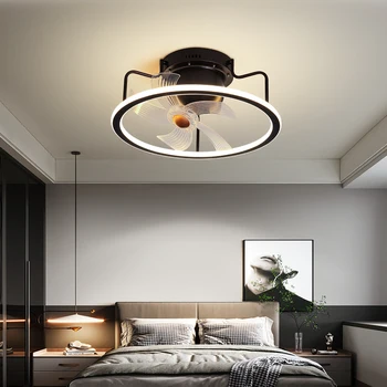 New Modern Indoor Decorative Smart Dimmable Luminous Led Light Ceiling Fan with Led Lights Remote Control