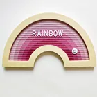 Custom Iridescent Felt Letter Board Changeable Letter Curved Shape Note Board Decor For Baby