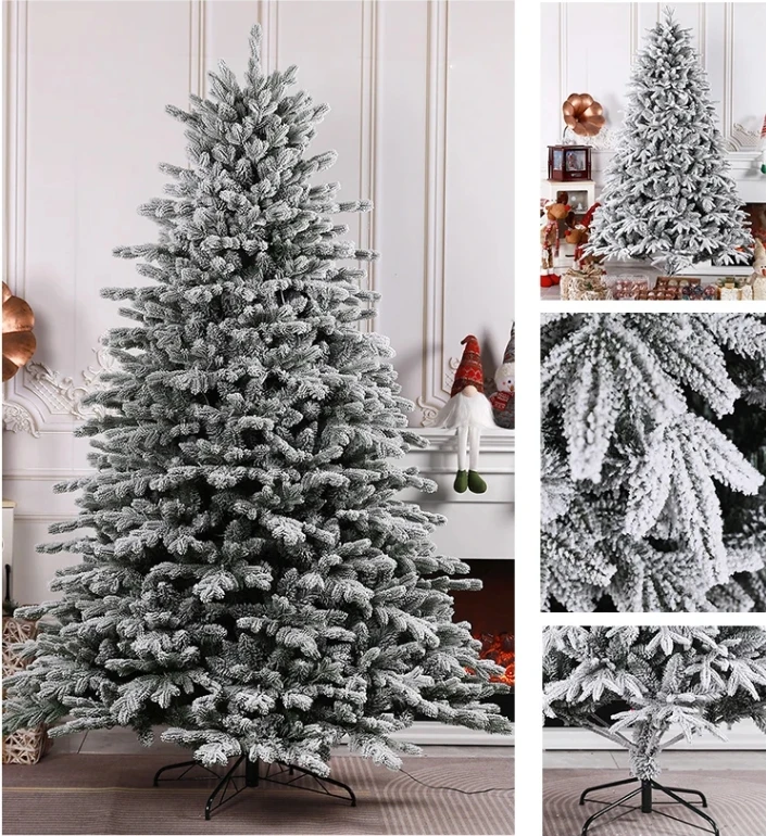 Luxury 4ft to 10 ft Christmas Full PE Artificial Tree with Snow Flocked Plastic Christmas Tree for Home and Festive Decoration details