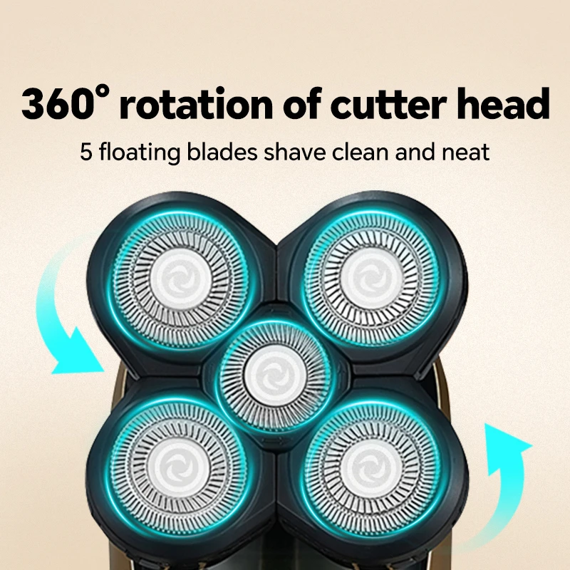 Five-Blade Stainless Steel Razor Electric Rotary Shaver with USB Charging for Face for Household RV Hotel Use manufacture