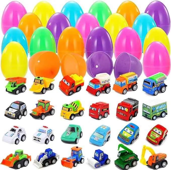 Easter Party Reward Small Toys DIY Easter Eggs Eggshell Toys Plastic Open Eggshell Party Toys for Kids