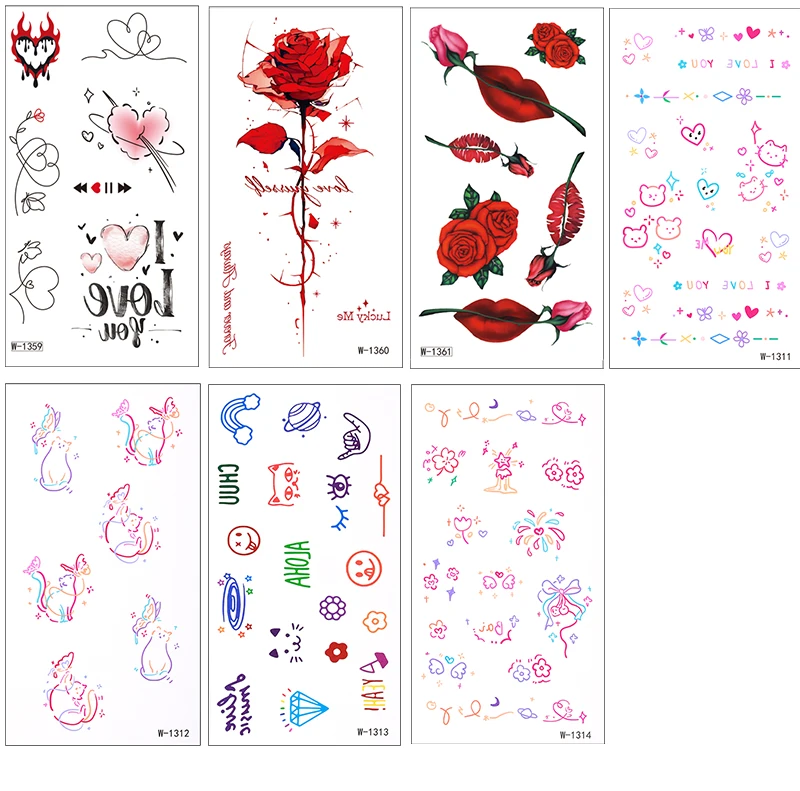 Big Bulk Waterproof Body Buttocks Fake Tattoos love Heart Tempory Tattoos Paper for Adults Sexy details