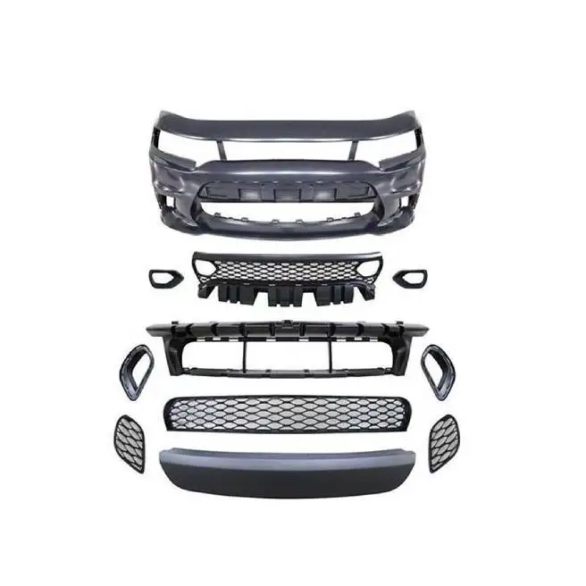 product auto voorbumper met grille voor 2019 dodge charger hellcat srt stijl voorbumper bodykit-35