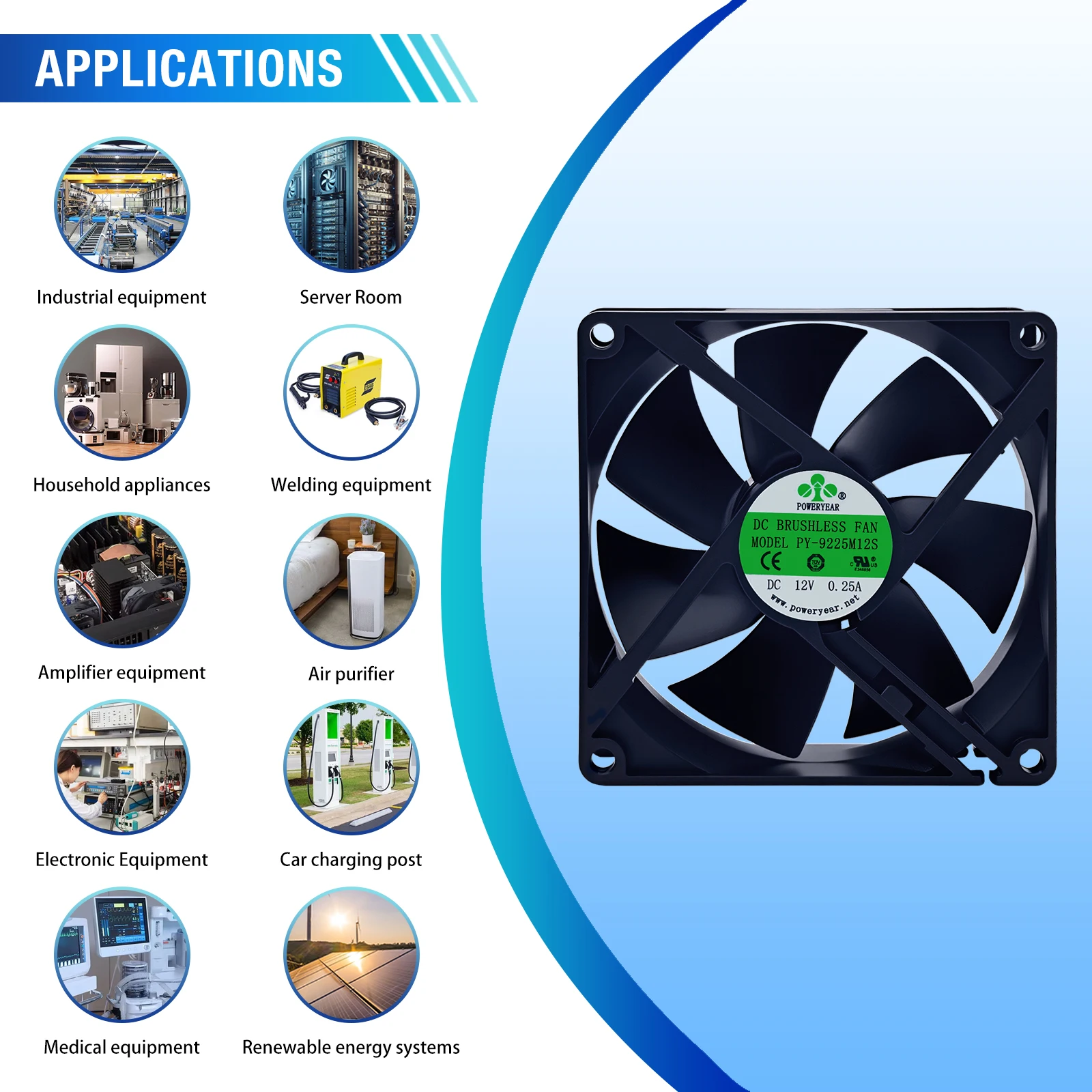 Axial Fan, 92mm, CFM, Brushless, 24V - detail 8