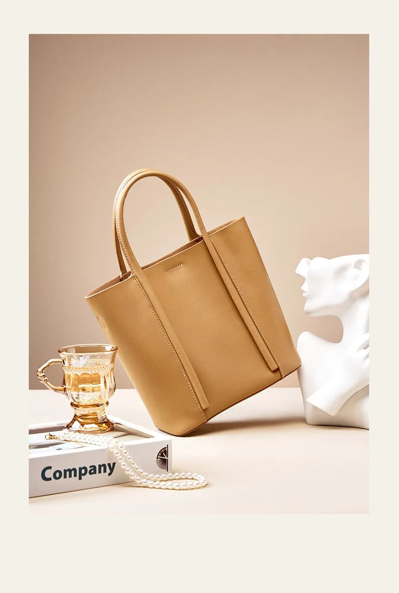 Andobag Genuine Cow Leather Handbag For Women Commute Shoulder