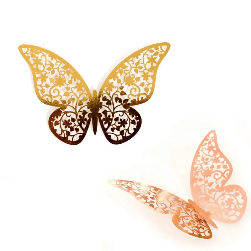 Download 12 Pcs Pack Gold Color Hollow 3d Butterfly Decor Wall Sticker Set For Wedding Party Decoration Buy 3d Butterfly Hollow Decoration Wall Sticker 12 Pcs Set 3d Wall Stickers Hollow Butterfly For Kids Rooms