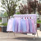 Coat Rack Clothes Drying Rack Factory Stand Type Garment Double Pole Telescopic Clothes Metal Coat Display Drying Rack