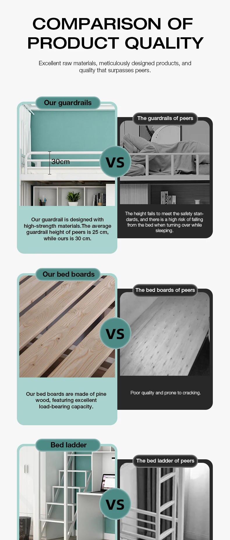 product modern single bed metal frame dormitory bunk bed with desk and wardrobe-4