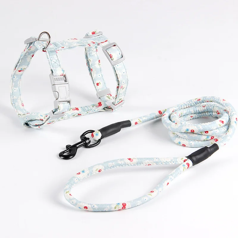 Fully Adjustable Vest Dog Harness with Leash Durable Colorful Nylon Harness Set