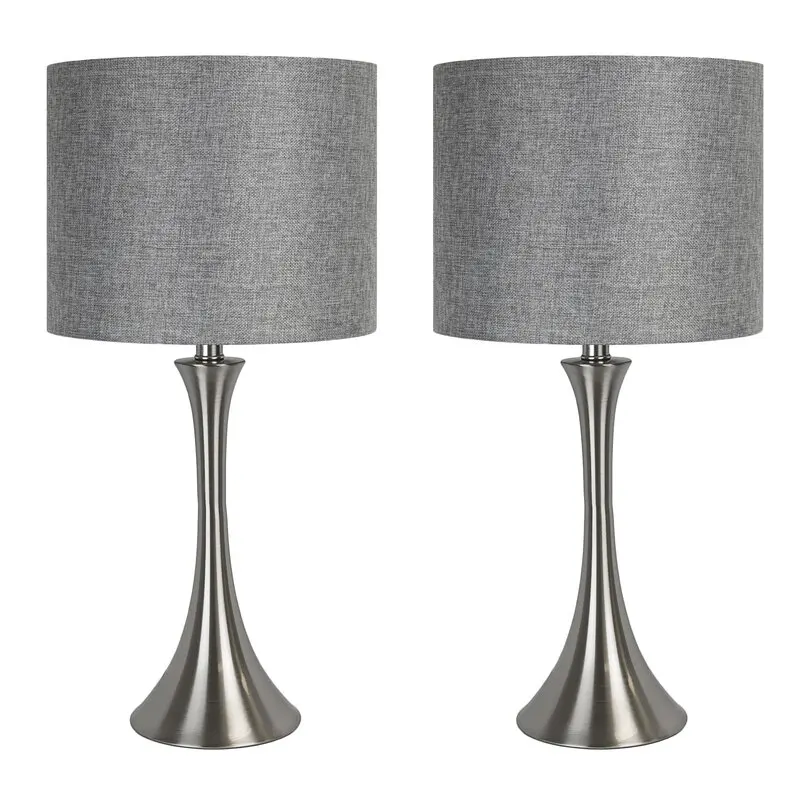 brushed nickel bedside table lamps