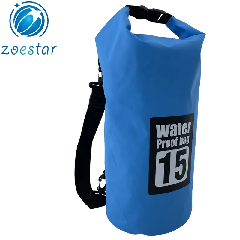 Waterproof 15L Roll Top Bucket-shaped Welded Tarpaulin Dry Bag Floating Outdoor Waterproof Sack Bag