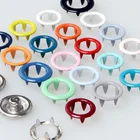 Custom Button Buttons Button Metal Button Custom 4 Part Silver Color 10mm Metal Ring Prong Snap Button For Babies Clothing